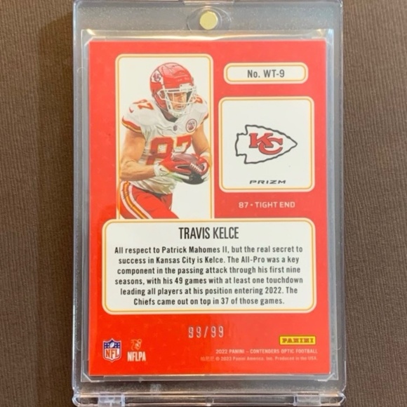 🔥#’d /99 travis Kelce football card - Only 99 Made - Kansas City Chiefs NFL - Picture 5 of 6